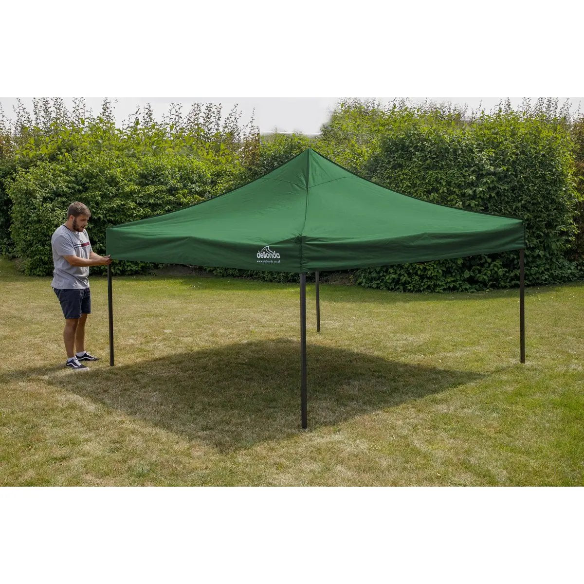 Dellonda DG132 Premium 3 x 3m Pop-Up Gazebo PVC Coated Water Resistant Fabric Dark Green Dellonda