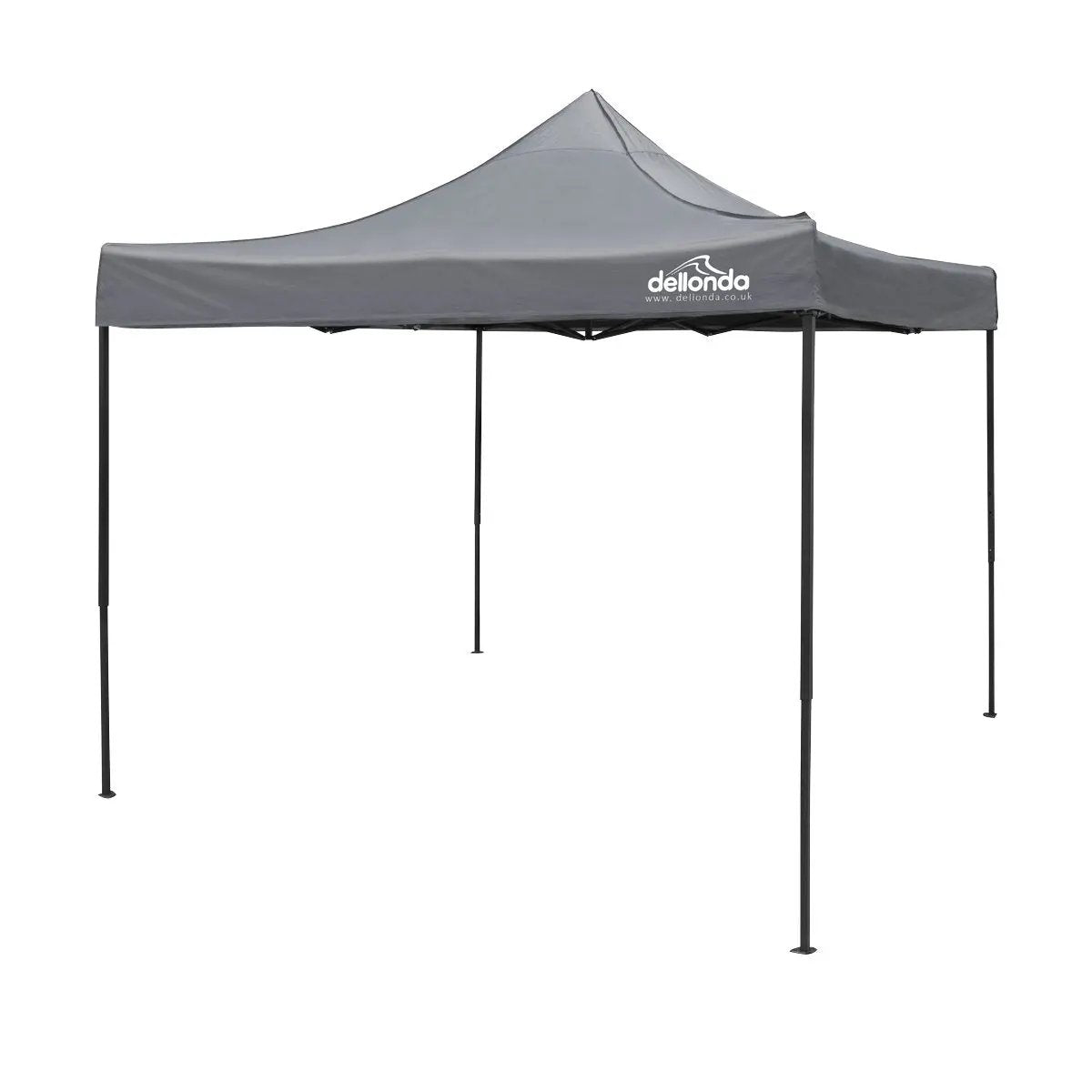Dellonda DG133 Premium 3 x 3m Pop-Up Gazebo PVC Coated Water Resistant Fabric Grey Dellonda