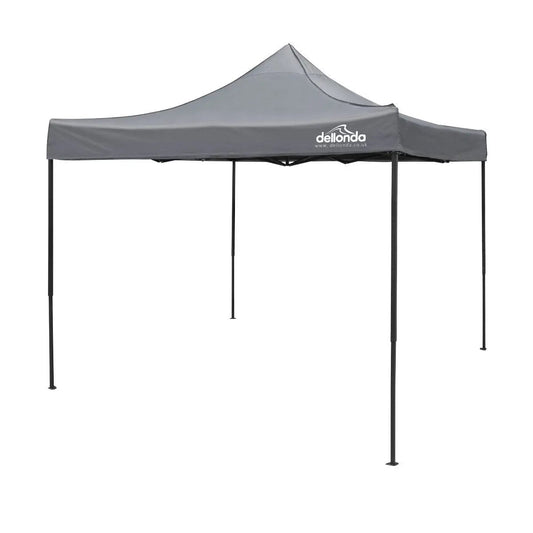 Dellonda DG133 Premium 3 x 3m Pop-Up Gazebo PVC Coated Water Resistant Fabric Grey Dellonda
