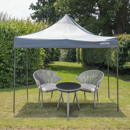 Dellonda DG133 Premium 3 x 3m Pop-Up Gazebo PVC Coated Water Resistant Fabric Grey Dellonda