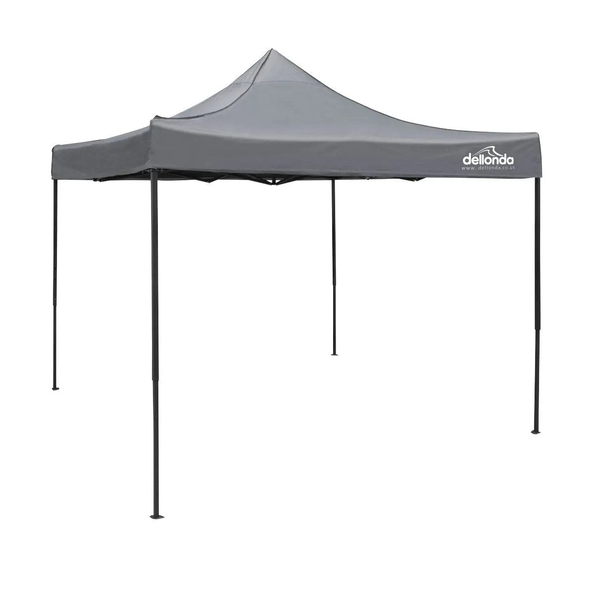Dellonda DG133 Premium 3 x 3m Pop-Up Gazebo PVC Coated Water Resistant Fabric Grey Dellonda