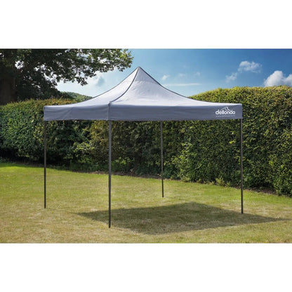 Dellonda DG133 Premium 3 x 3m Pop-Up Gazebo PVC Coated Water Resistant Fabric Grey Dellonda