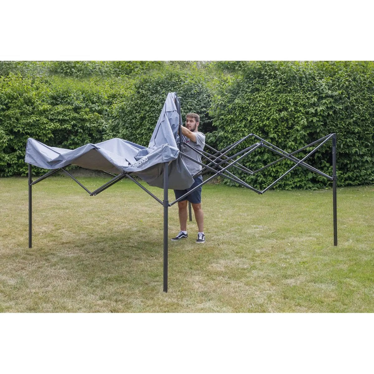 Dellonda DG133 Premium 3 x 3m Pop-Up Gazebo PVC Coated Water Resistant Fabric Grey Dellonda