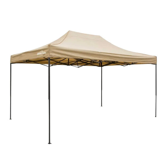 Dellonda DG134 Premium 3 x 4.5m Pop-Up Gazebo Heavy Duty PVC Coated Water Resistant Fabric Beige Dellonda