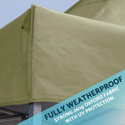 Dellonda DG134 Premium 3 x 4.5m Pop-Up Gazebo Heavy Duty PVC Coated Water Resistant Fabric Beige Dellonda