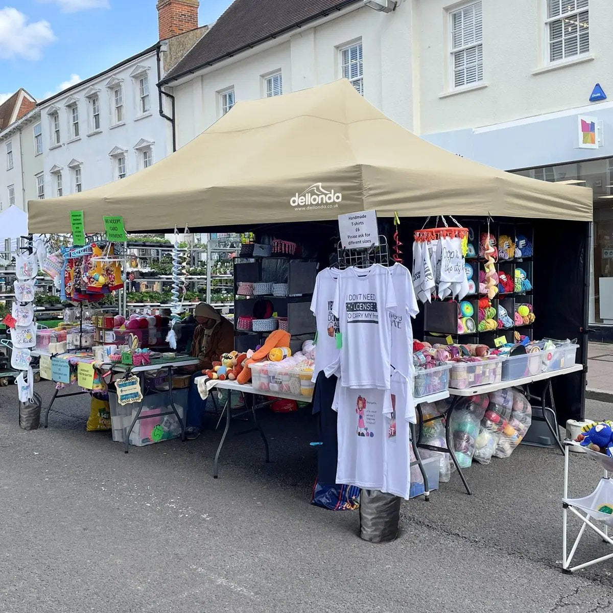 Dellonda DG134 Premium 3 x 4.5m Pop-Up Gazebo Heavy Duty PVC Coated Water Resistant Fabric Beige Dellonda
