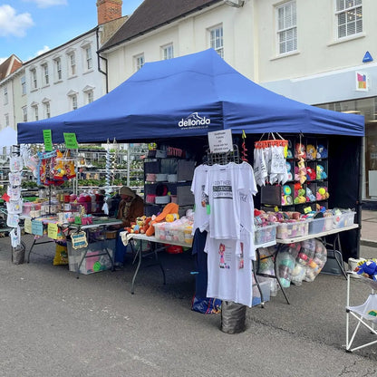 Dellonda DG135 Premium 3 x 4.5m Pop-Up Gazebo Heavy Duty PVC Coated Water Resistant Fabric Blue Dellonda