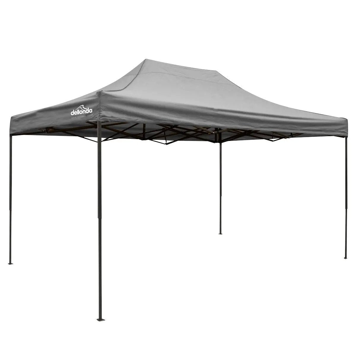 Dellonda DG137 Premium 3 x 4.5m Pop-Up Gazebo Heavy Duty PVC Coated Water Resistant Fabric Grey Dellonda
