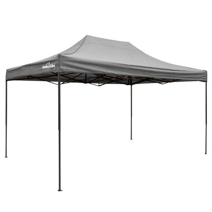 Dellonda DG137 Premium 3 x 4.5m Pop-Up Gazebo Heavy Duty PVC Coated Water Resistant Fabric Grey Dellonda