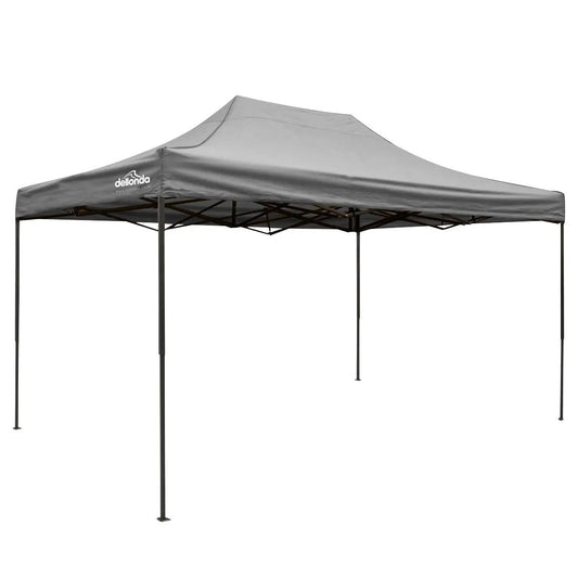 Dellonda DG137 Premium 3 x 4.5m Pop-Up Gazebo Heavy Duty PVC Coated Water Resistant Fabric Grey Dellonda