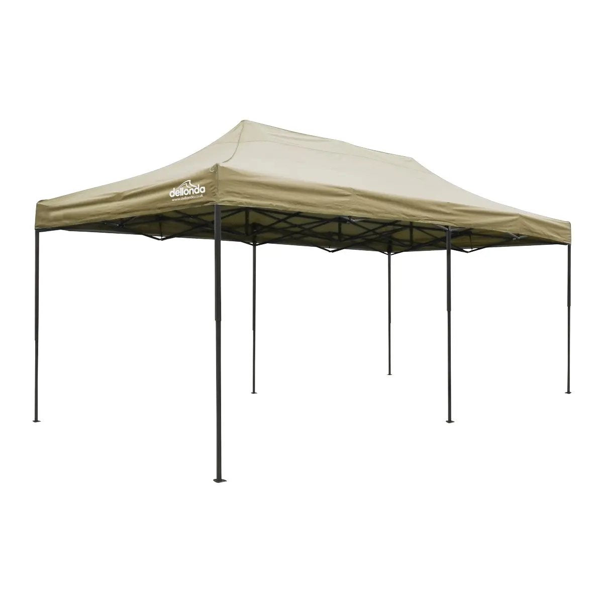 Dellonda DG138 Premium 3x6m Pop-Up Gazebo Heavy Duty PVC Coated Water Resistant Fabric Beige Dellonda