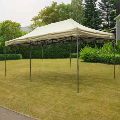 Dellonda DG138 Premium 3x6m Pop-Up Gazebo Heavy Duty PVC Coated Water Resistant Fabric Beige Dellonda