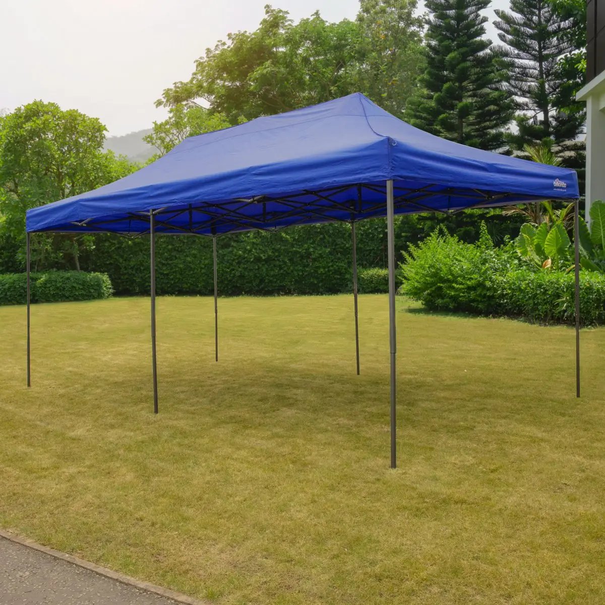 Dellonda DG139 Premium 3x6m Pop-Up Gazebo Heavy Duty PVC Coated Water Resistant Fabric Blue Dellonda