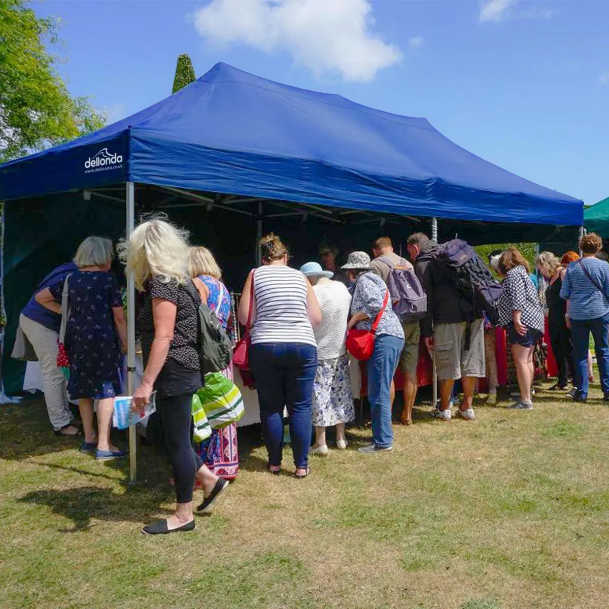 Dellonda DG139 Premium 3x6m Pop-Up Gazebo Heavy Duty PVC Coated Water Resistant Fabric Blue Dellonda