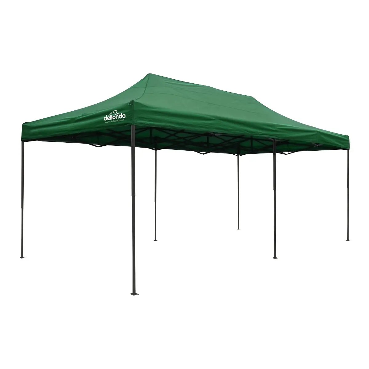 Dellonda DG140 Premium 3x6m Pop-Up Gazebo Heavy Duty PVC Coated Water Resistant Fabric Dark Green Dellonda