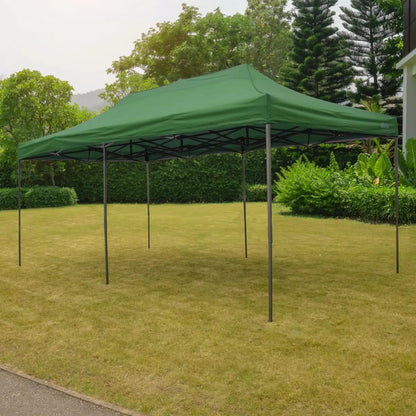 Dellonda DG140 Premium 3x6m Pop-Up Gazebo Heavy Duty PVC Coated Water Resistant Fabric Dark Green Dellonda