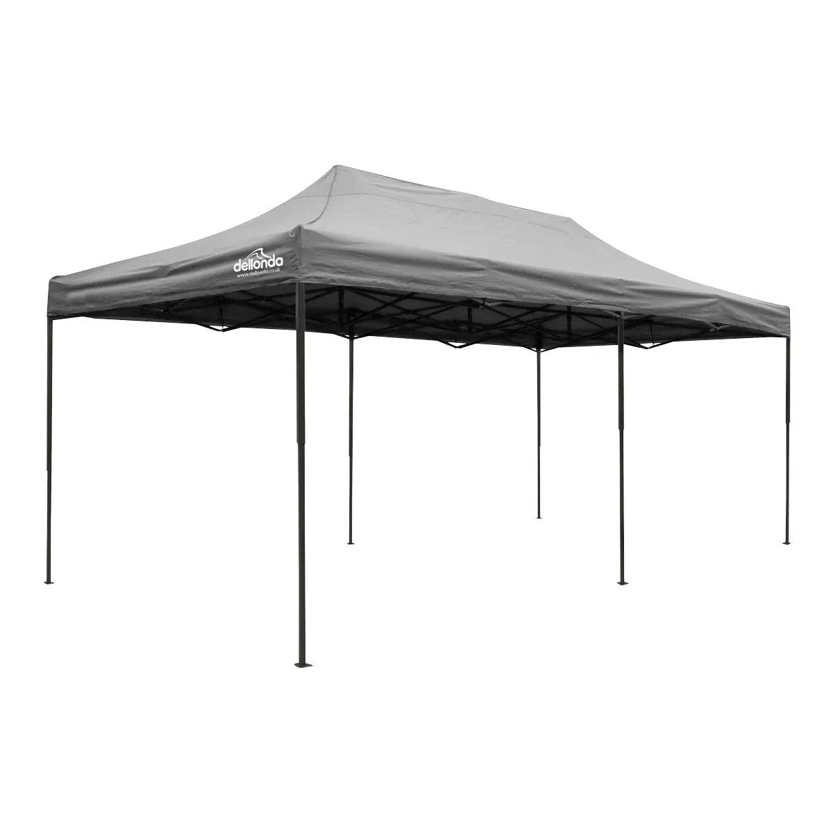 Dellonda DG141 Premium 3x6m Pop-Up Gazebo Heavy Duty PVC Coated Water Resistant Fabric Grey Dellonda