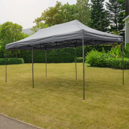Dellonda DG141 Premium 3x6m Pop-Up Gazebo Heavy Duty PVC Coated Water Resistant Fabric Grey Dellonda