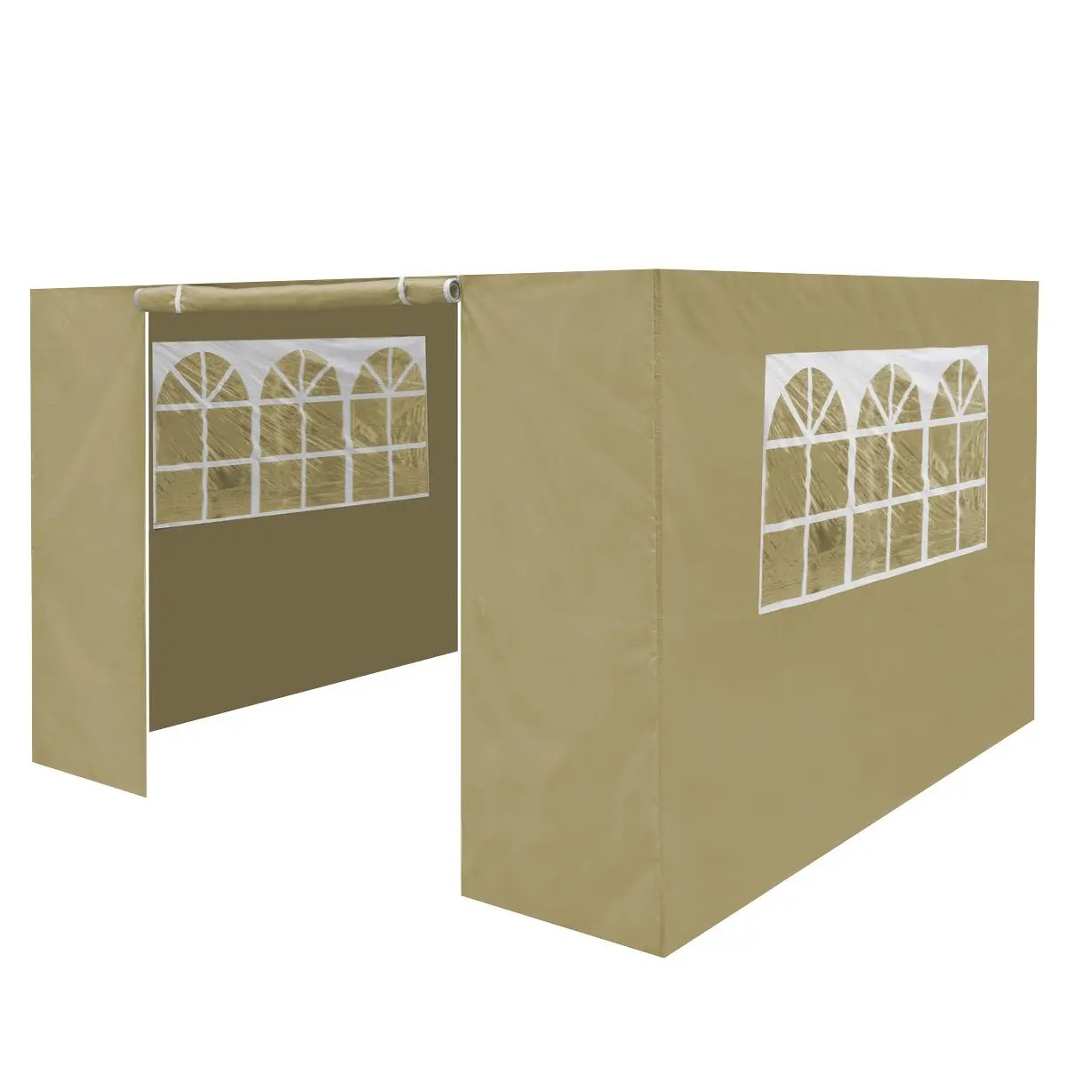 Dellonda DG142 Premium Side Walls/Doors/Windows for Gazebo/Marquee Fits 2 x 2m Models - Beige Dellonda