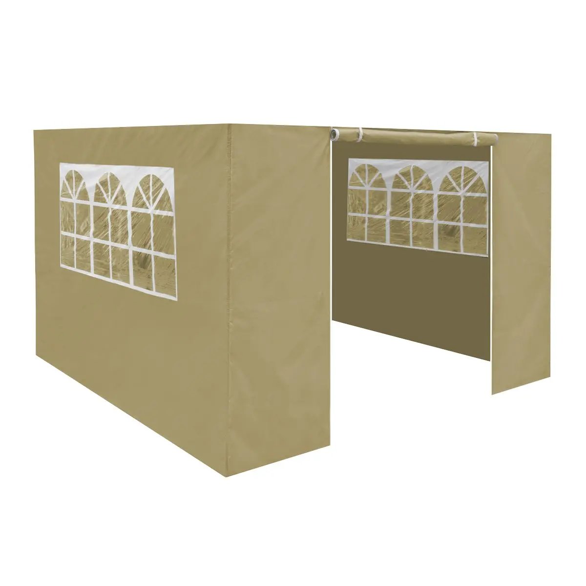 Dellonda DG142 Premium Side Walls/Doors/Windows for Gazebo/Marquee Fits 2 x 2m Models - Beige Dellonda