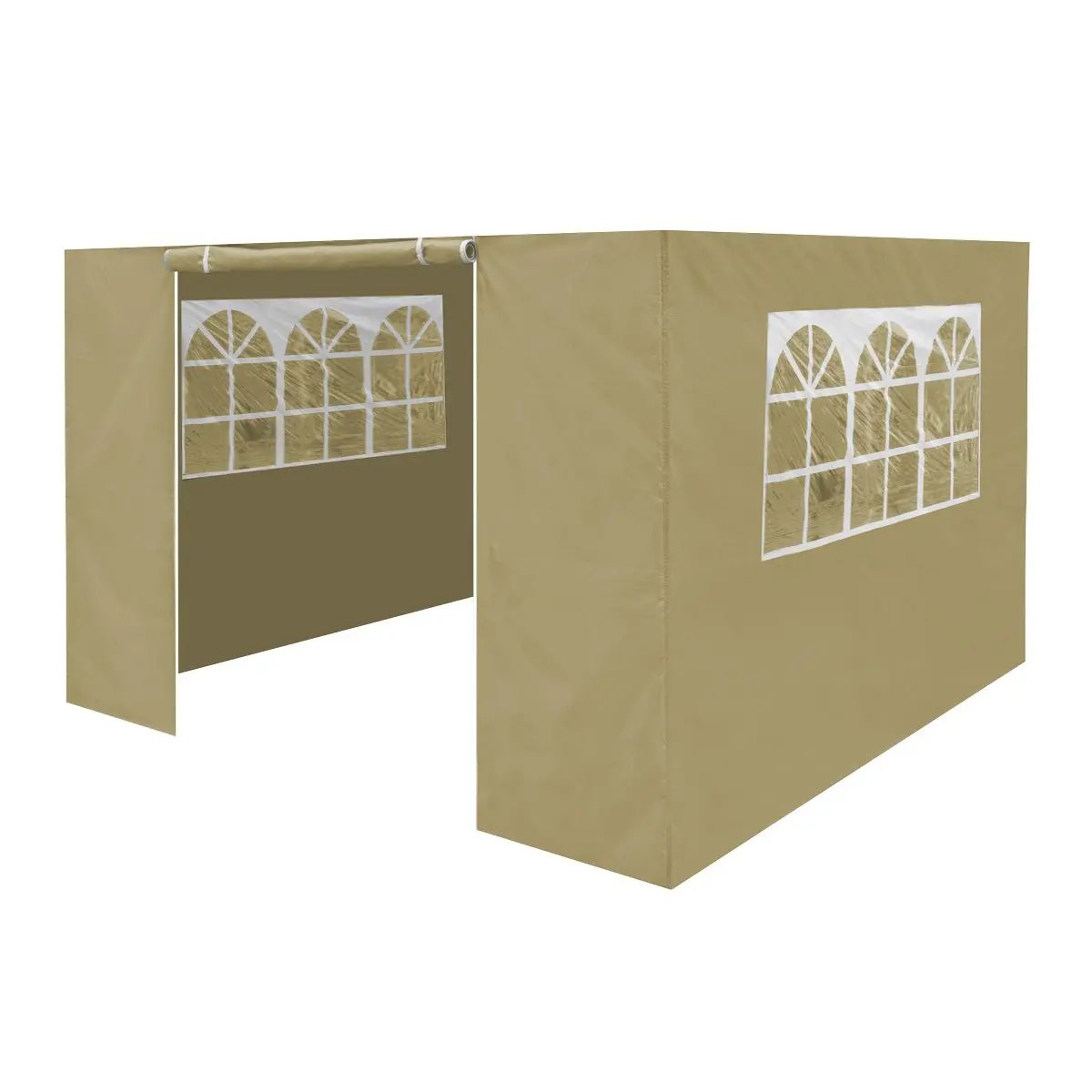 Dellonda DG146 Premium Gazebo/Marquee Side Walls/Doors/Windows Fits 3 x 3m Models - Beige Dellonda