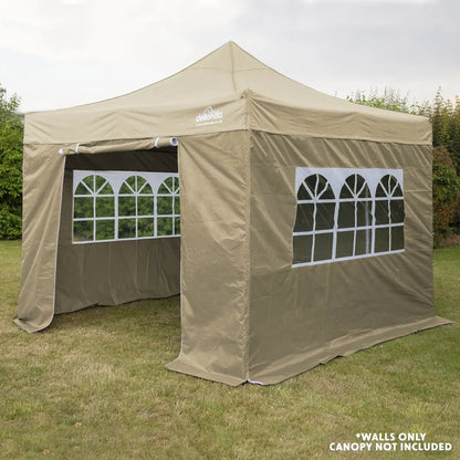Dellonda DG146 Premium Gazebo/Marquee Side Walls/Doors/Windows Fits 3 x 3m Models - Beige Dellonda
