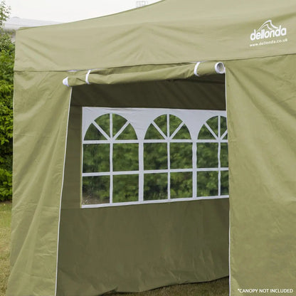 Dellonda DG146 Premium Gazebo/Marquee Side Walls/Doors/Windows Fits 3 x 3m Models - Beige Dellonda