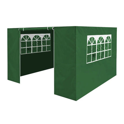 Dellonda DG148 Premium Gazebo/Marquee Side Walls/Doors/Windows Fits 3 x 3m Models - Dark Green Dellonda