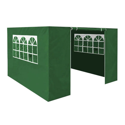Dellonda DG148 Premium Gazebo/Marquee Side Walls/Doors/Windows Fits 3 x 3m Models - Dark Green Dellonda