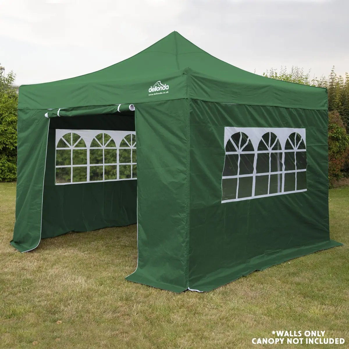 Dellonda DG148 Premium Gazebo/Marquee Side Walls/Doors/Windows Fits 3 x 3m Models - Dark Green Dellonda
