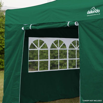Dellonda DG148 Premium Gazebo/Marquee Side Walls/Doors/Windows Fits 3 x 3m Models - Dark Green Dellonda