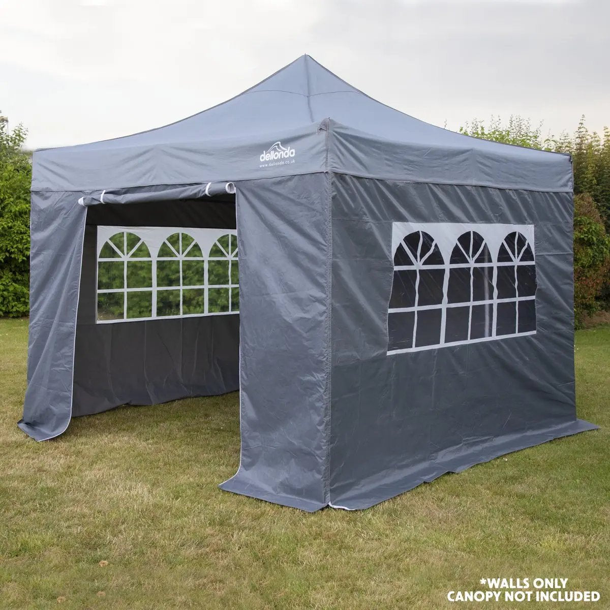 Dellonda DG149 Premium Gazebo/Marquee Side Walls/Doors/Windows Fits 3 x 3m Models - Grey Dellonda
