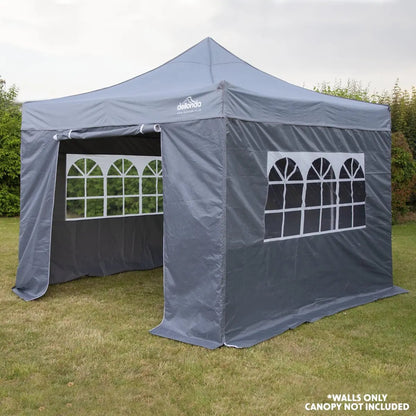 Dellonda DG149 Premium Gazebo/Marquee Side Walls/Doors/Windows Fits 3 x 3m Models - Grey Dellonda