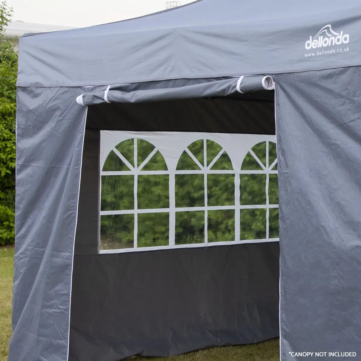 Dellonda DG149 Premium Gazebo/Marquee Side Walls/Doors/Windows Fits 3 x 3m Models - Grey Dellonda