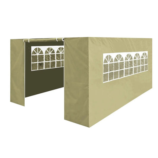 Dellonda DG150 Premium Side Walls/Doors/Windows for Gazebo/Marquee Fits 3 x 4.5m Models - Beige Dellonda