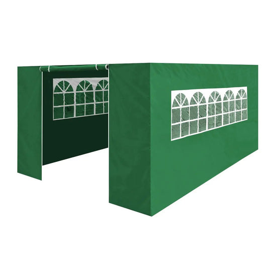 Dellonda DG152 Premium Side Walls/Doors/Windows for Gazebo/Marquee Fits 3 x 4.5m Models - Dark Green Dellonda