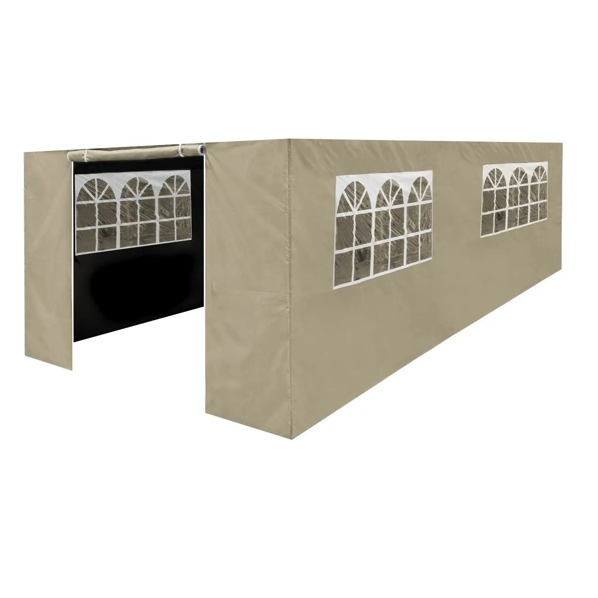 Dellonda DG154 Premium Side Walls/Doors/Windows for Gazebo/Marquee Fits 3 x 6m Models - Beige Dellonda
