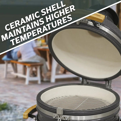 Dellonda DG158 Deluxe 16"(40cm) Ceramic Kamado Style BBQ Grill/Oven/Smoker Dellonda