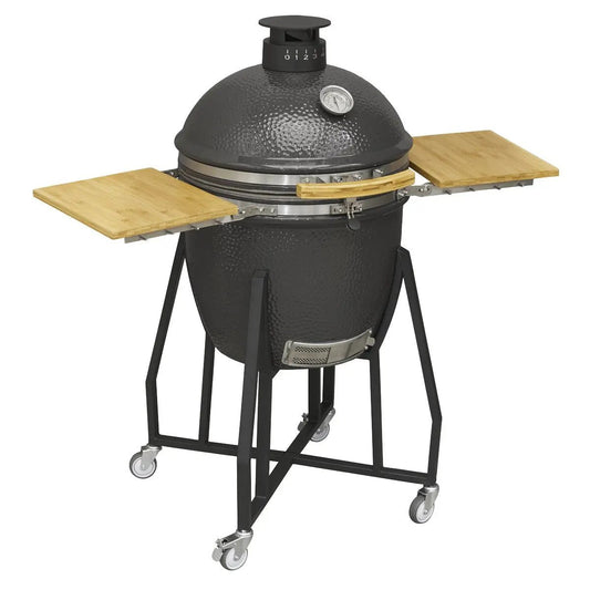 Dellonda DG159 Deluxe 22"(56cm) Ceramic Kamado Style BBQ Grill/Oven/Smoker Supplied with Wheeled Stand Dellonda