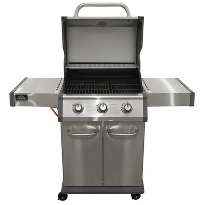 Dellonda DG16 3 Burner Deluxe Gas BBQ Grill with Piezo Ignition & Wheels - Stainless Steel Dellonda