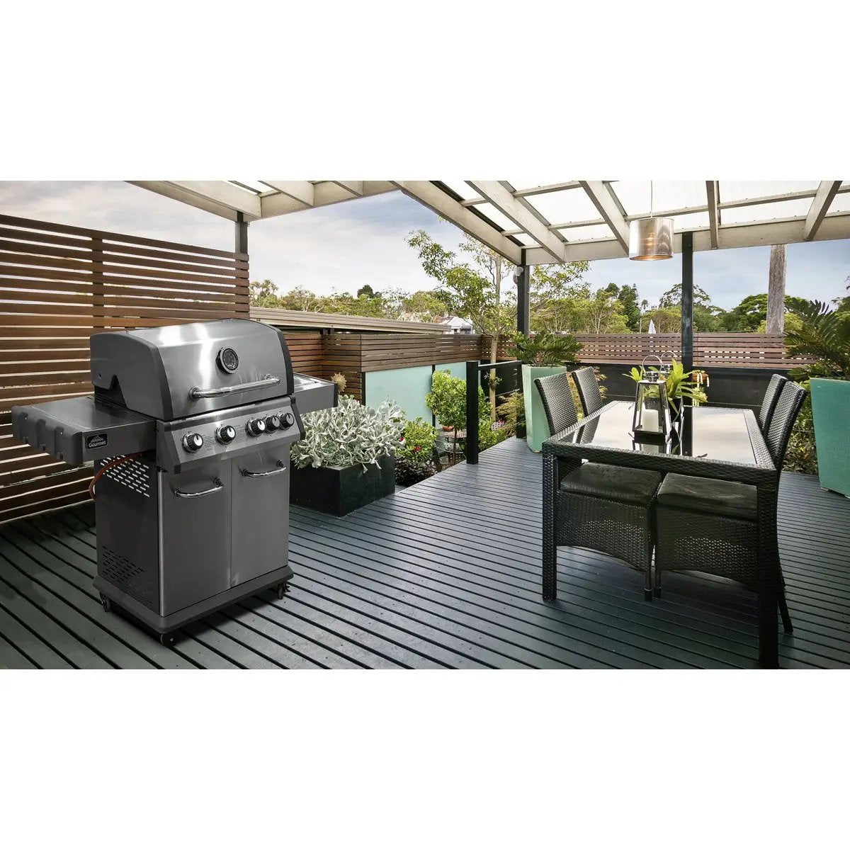 Dellonda DG17 4+1 Burner Deluxe Gas BBQ Grill Stainless Steel Side Burner Ignition Dellonda