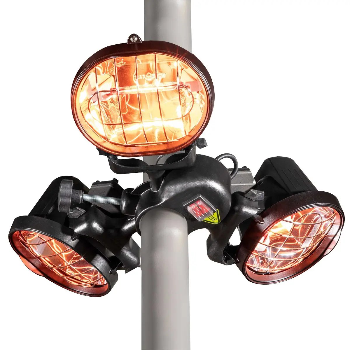 Dellonda DG177 Folding Parasol/Gazebo/Patio Outdoor Infrared Heater Three Panels Extra Long 5M Cable 1350W Dellonda