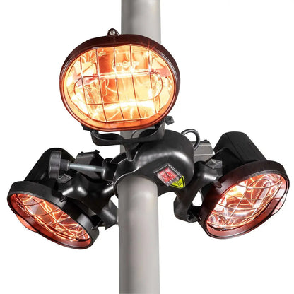 Dellonda DG177 Folding Parasol/Gazebo/Patio Outdoor Infrared Heater Three Panels Extra Long 5M Cable 1350W Dellonda