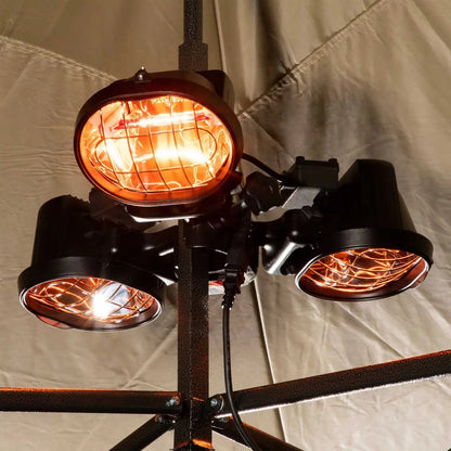Dellonda DG177 Folding Parasol/Gazebo/Patio Outdoor Infrared Heater Three Panels Extra Long 5M Cable 1350W Dellonda