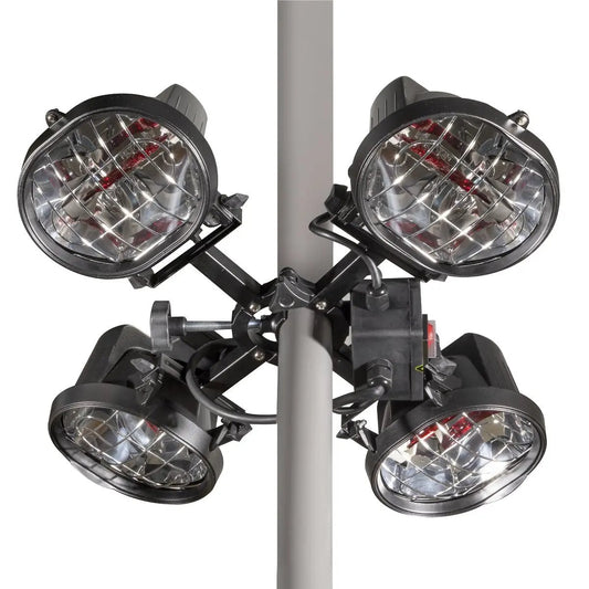 Dellonda DG178 Folding Parasol/Gazebo/Patio Outdoor Infrared Heater Four Panels Extra Long 5M Cable 1800W Dellonda