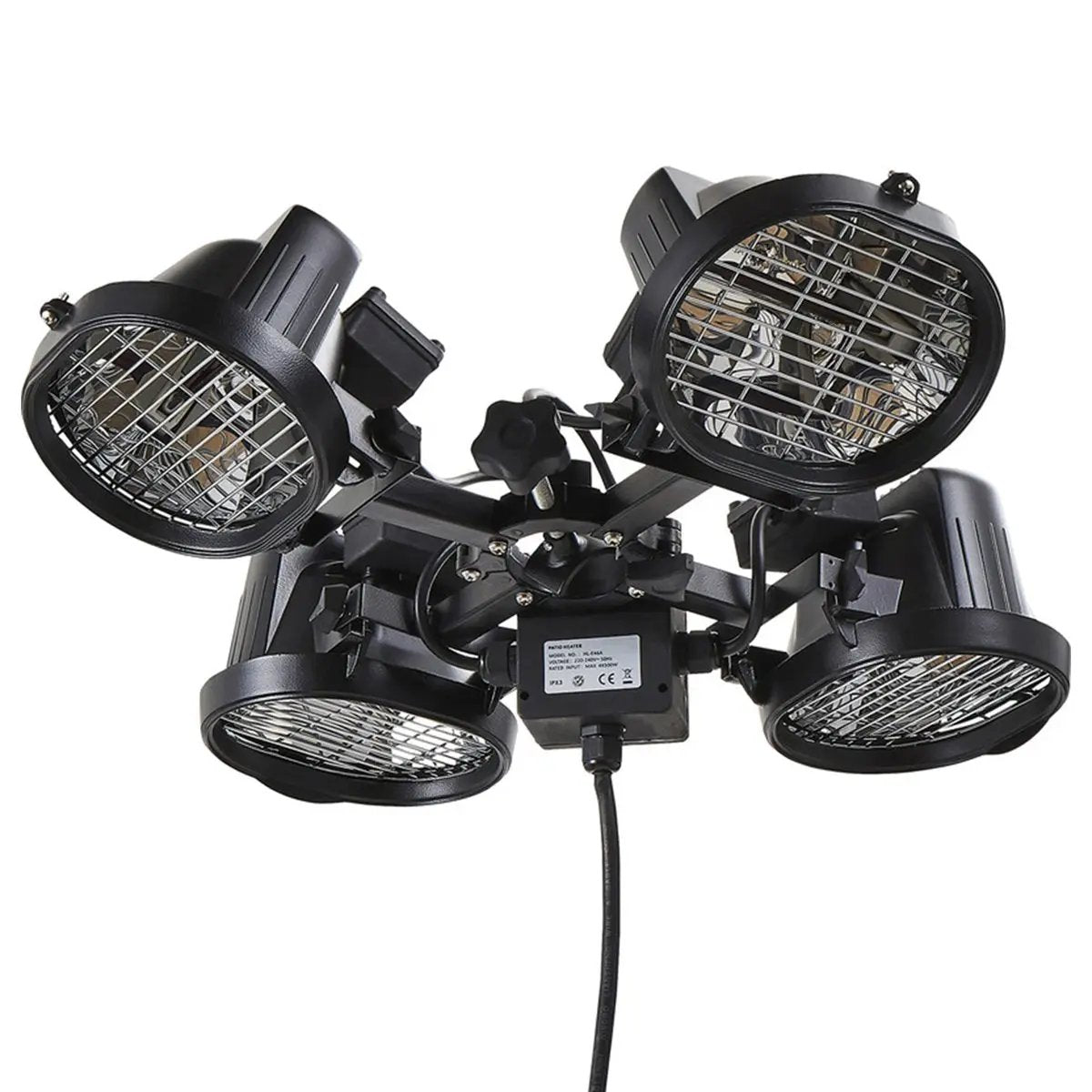 Dellonda DG178 Folding Parasol/Gazebo/Patio Outdoor Infrared Heater Four Panels Extra Long 5M Cable 1800W Dellonda