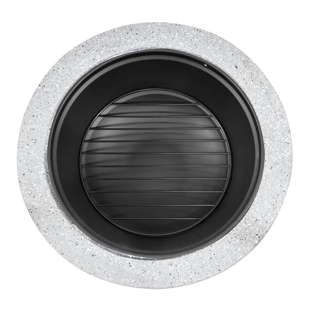 Dellonda DG188 Round MgO Fire Pit with BBQ Grill Ø60cm Safety Mesh Screen - Light Grey Dellonda