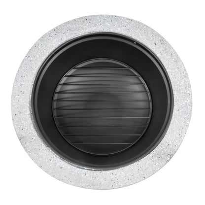 Dellonda DG188 Round MgO Fire Pit with BBQ Grill Ø60cm Safety Mesh Screen - Light Grey Dellonda