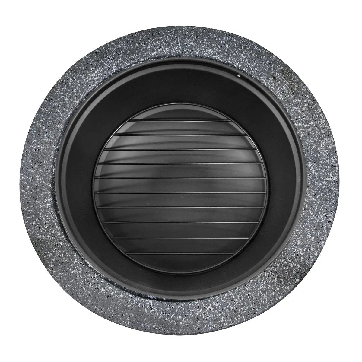 Dellonda DG189 Round MgO Fire Pit with BBQ Grill Ø60cm Safety Mesh Screen - Dark Grey Dellonda