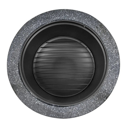 Dellonda DG189 Round MgO Fire Pit with BBQ Grill Ø60cm Safety Mesh Screen - Dark Grey Dellonda